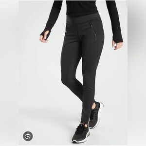 Athleta Black Peak Hybrid Fleece Tights - XL Tall